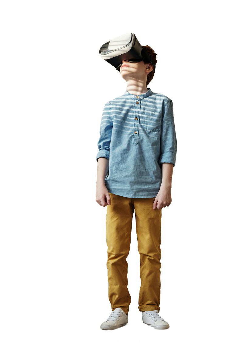 Boy with VR headset